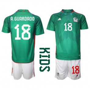Mexiko Andres Guardado #18 Dětské Domácí dres komplet MS 2022 Krátký Rukáv (+ trenýrky)